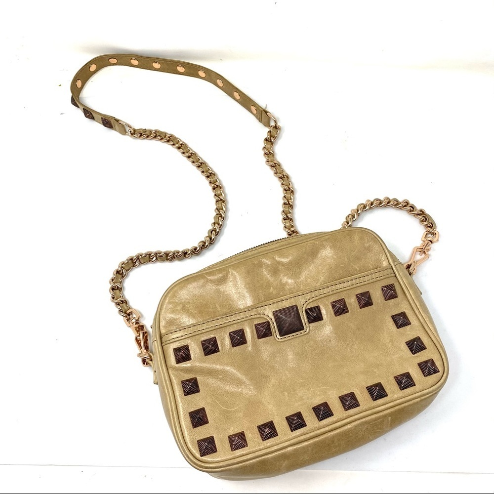 Rebecca Minkoff gold rockstud chain crossbody mini bag